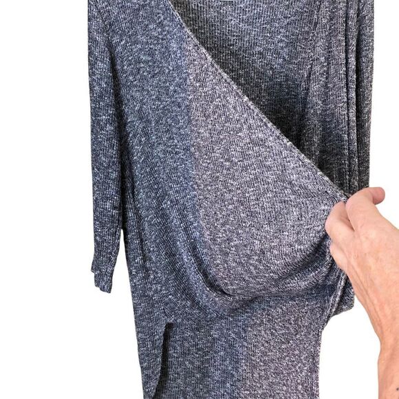 Cato Hi Lo Long Drape Cross Over Neck Sweater Size XL - Picture 4 of 7